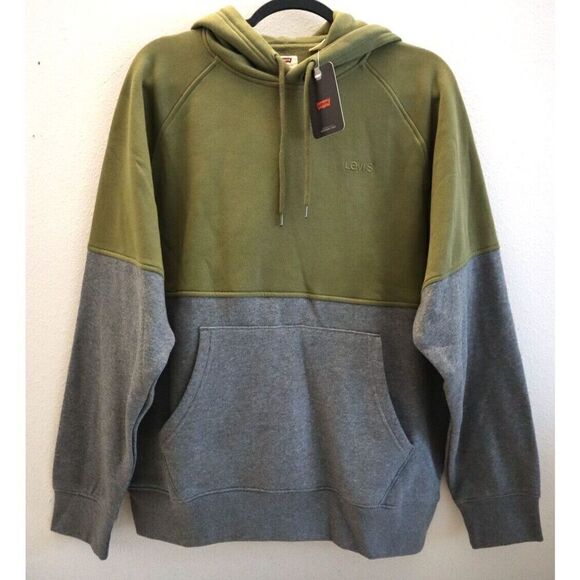 Levi's A33070001 Men's Sz S Martini Olive/Medium Gray Sweatshirt Fitness Hoodie - Picture 1 of 9